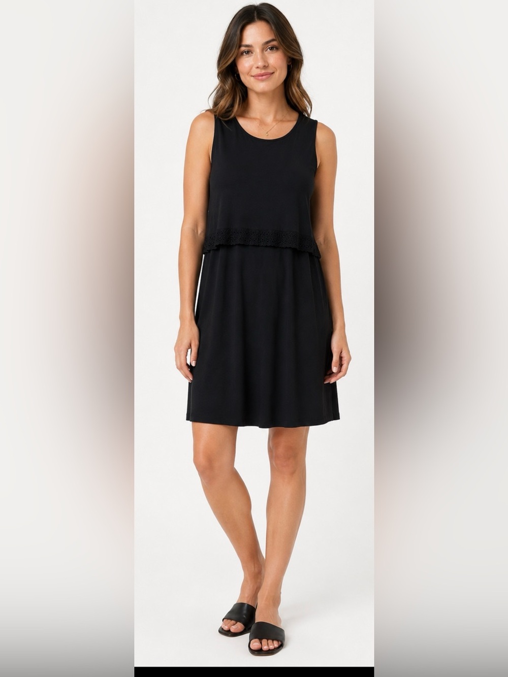 J.Jill Dress‎ Womens Medium Black Lagenlook Minimalist Casual Chic Layered NWT